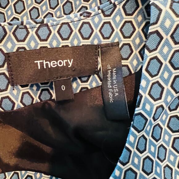 Theory Mod Print Sheath Dress Short Sleeve Knee Length Career - 0 - Picture 5 of 6